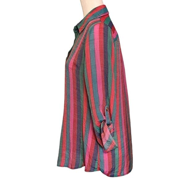 Robert Louis women's striped top blouse shirt M/LG? see measurements below. - Picture 3 of 5